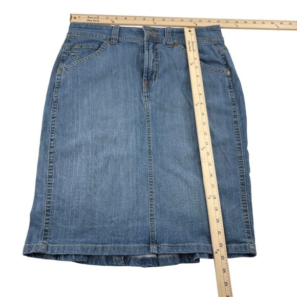 Gloria Vanderbilt Women's Denim Skirt Size 10 Cotton/Spandex Straight Y2k - Picture 4 of 5